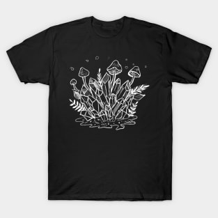 Forrest Witch Crystals, Mushrooms & Foliage Goth Punk T-Shirt